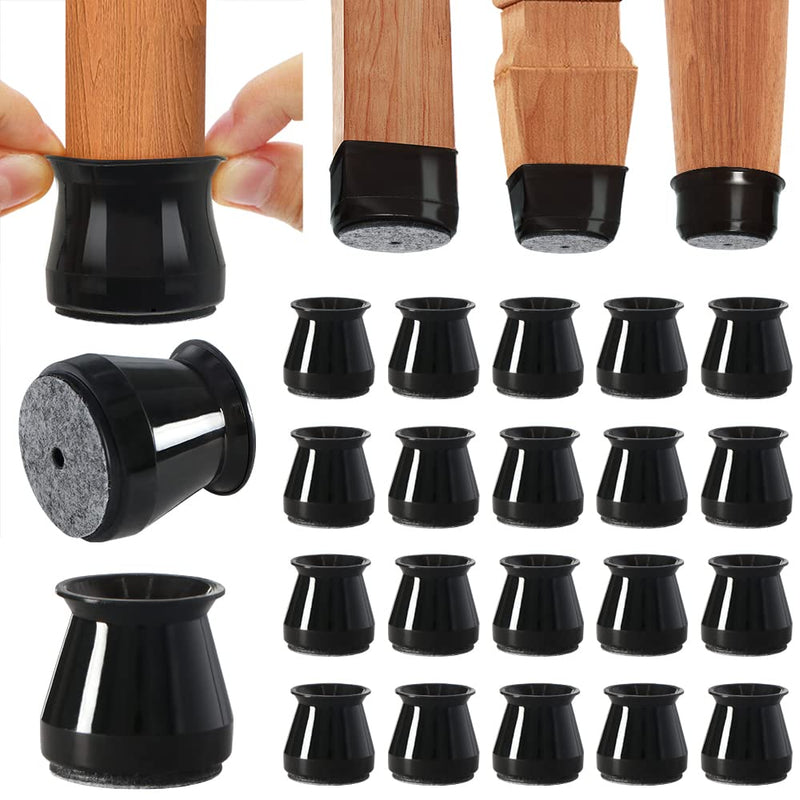 20 Pack Small Chair Leg Floor Protectors Silicone Covers to Protect Floors Felt Bottom Furniture Leg Non Slip Protector Pads Caps to Scratches and Reduce Noise Covers(Small-Black) S (Fit 0.8"-1.5") Black-20 Pcs - NewNest Australia