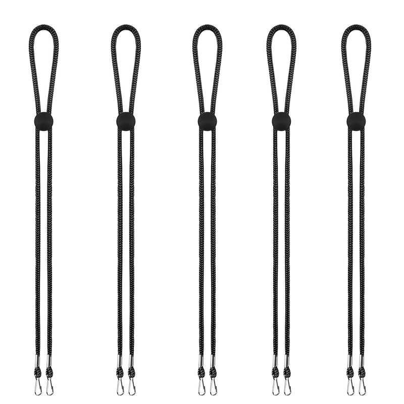 MIAODAM Face Mask Lanyard for Kids, Mask Holder Mask Lanyard with Clips, Ear Saver for Kids (5pcs Black) 5 B-lan-black - NewNest Australia