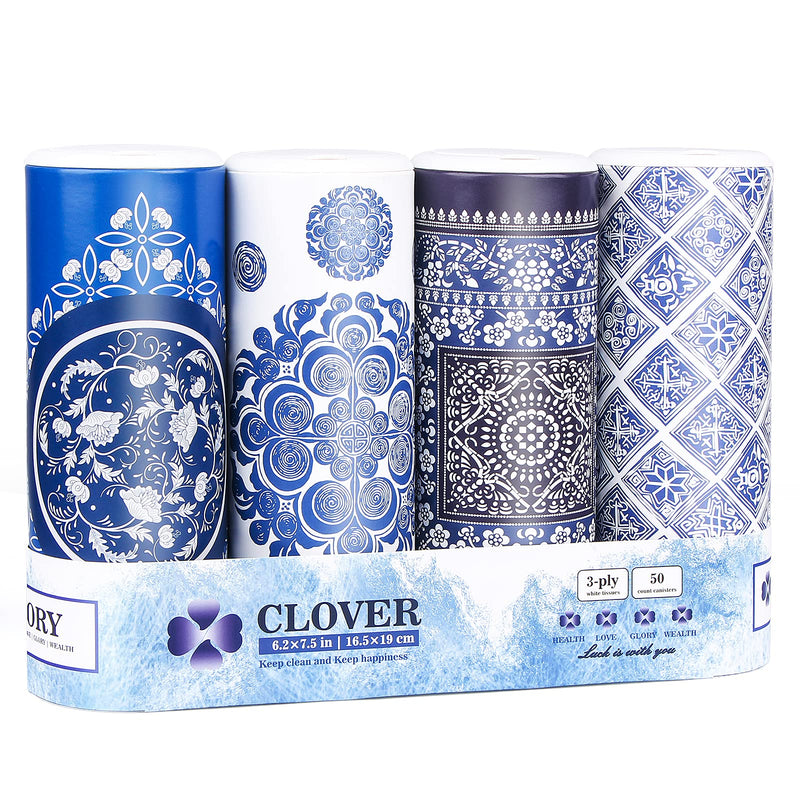 Car Round Canned Tissue Box Perfect Fit Cup Holder Facial Tissues,Cylinder Tube Face Towel,4 Canister 3-Ply Car Napkins For Travel Tissue Bulk Fit Car、Home、Office、school by CLOVER - NewNest Australia