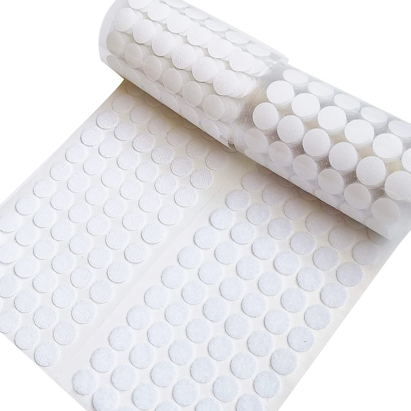 Self Adhesive Dots, Strong Adhesive 1500pcs(750Pairs) 0.39" Diameter Sticky Back Coins Nylon Coins, Hook & Loop Dots with Waterproof Sticky Glue Coins Tapes, Very Suitable for Classroom, Office, Home 0.39"-1500 White - NewNest Australia