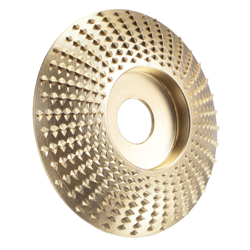 uxcell Grinder Shaping Disk 3.3" Wood Arc Grinding Wheel Hardened #45 Steel Abrasive Disk, Carving Tool for Woodworking Golden - NewNest Australia