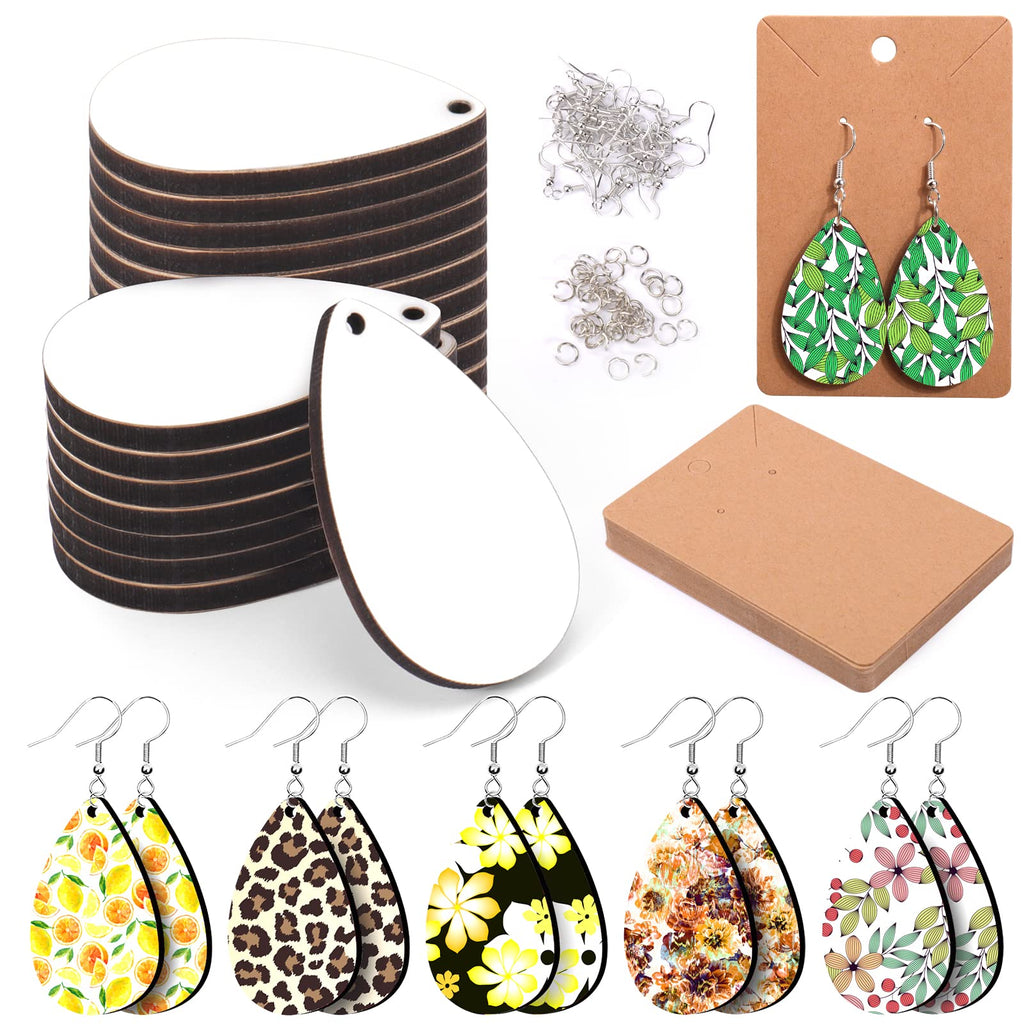 50pcs Sublimation Blanks Products - Sublimation Earring Blanks with Earring Hooks and Jump Rings for Halloween Christmas Women Girls DIY Earring Project Sublimation Accessories - NewNest Australia