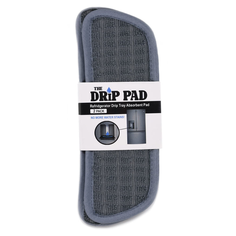 THE DRiP PAD - Refrigerator Drip Catcher for Water Tray, Protects Ice and Water Dispenser Pan From Spills, Mineral Build-Up and Water Splatter (2 pack, Grey) (Rectangular) Gray Rectangular - NewNest Australia