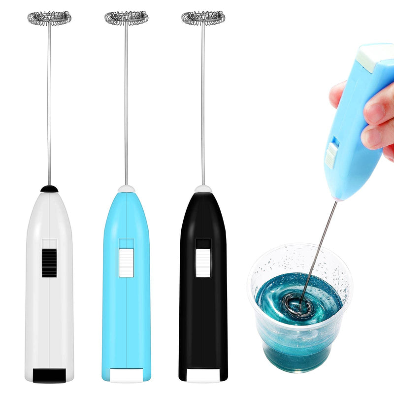 3 Pieces Epoxy Resin Stirrer Handheld Battery Operated Epoxy Mixing Stick Electric Tumbler Mixer Blender with Stainless Steel for Crafts Tumbler, Making DIY Glitter Tumbler Cups (Blue, White, Black) Blue, White, Black - NewNest Australia