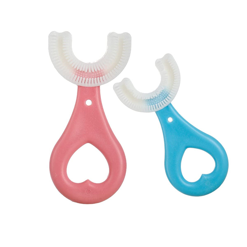 2 Pcs U-Shaped Kids Toothbrush, Premium Soft Manual Training Toothbrush for Kids 2-6 Years Old - NewNest Australia