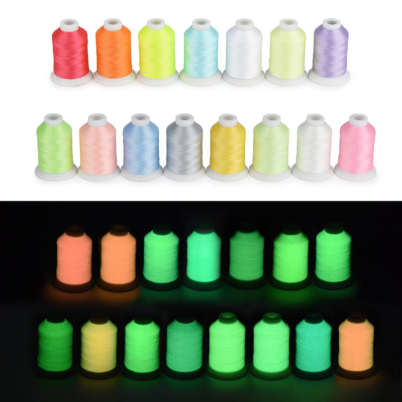 Simthread Embroidery Machine Thread Glow in The Dark Thread (15 Colors 550 Yards)… 15Colors 550Yards - NewNest Australia