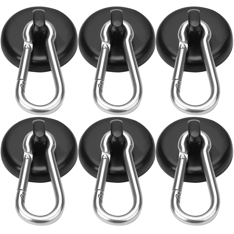 E BAVITE Carabiner Magnetic Hooks, 100LBS Strong Black Magnetic Hooks Heavy Duty with Swivel Carabiner Hook, Great for Hanging for Cruise, Garage, Kitchen, Refrigerator, Locker (6-Pack) - NewNest Australia
