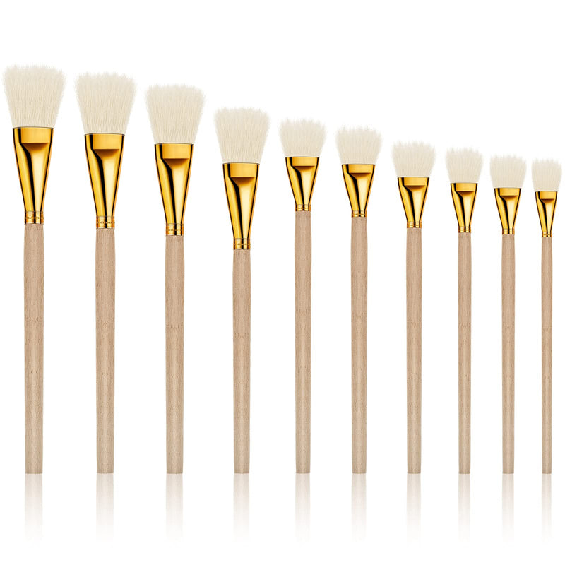 10 Pieces Gilding Brush Gold Leaf Paint Brush Goat Hair Duster Gold Paint Brush Sweep Mop 10 Types Metallic Foil Flakes Paint Brush for Gold Foil Gold Leaf Sheets Art Crafts Supplies - NewNest Australia