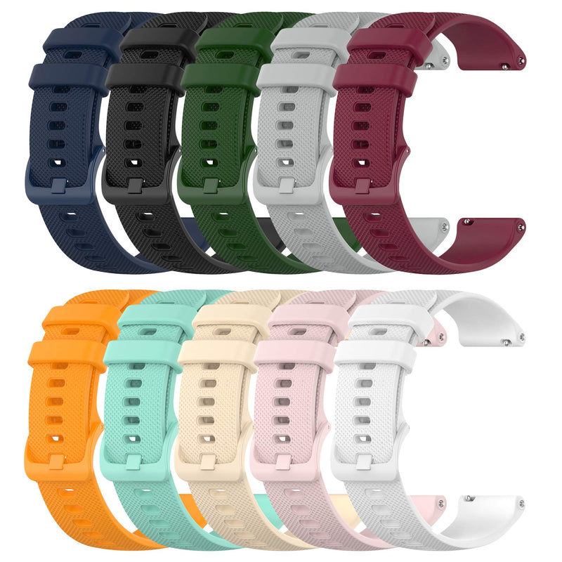 18mm 19mm 20mm 22mm Width Colorful Silicone Quick Release Wristband Replacement Sports Straps Bracelet Watch Band Women Men Strap with Quick Release Pins for Smartwatch (20mm, 10Pack) - NewNest Australia