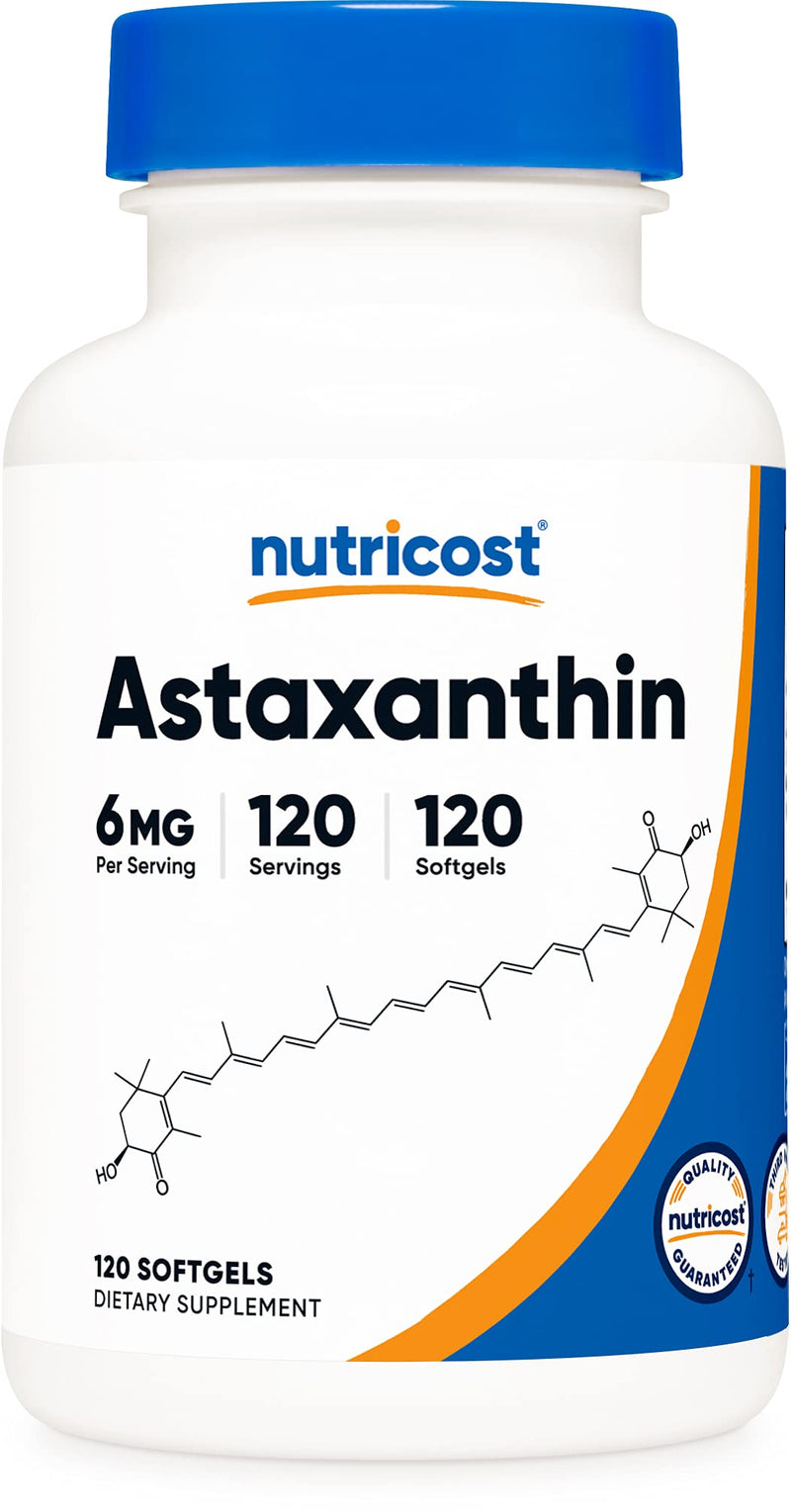 Nutricost Astaxanthin 6mg, Non-GMO and Gluten Free, 120 Softgels (4 Month Supply) - NewNest Australia