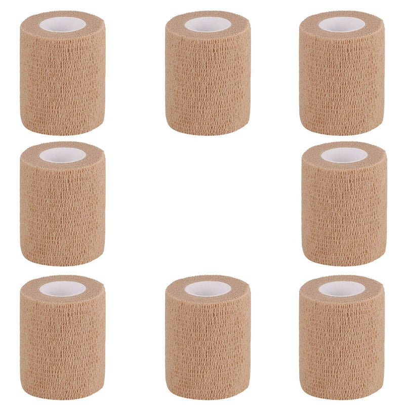 Bandage Wrap Self Adhesive Bandage Wrap Breathable Cohesive Bandage Wrap Rolls Athletic Elastic Self Adherent Wrap for Sports Injury ,Wrist, Ankle Sprains (Beige, 3 Inch (Pack of 8)) Beige 3 Inch (Pack of 8) - NewNest Australia