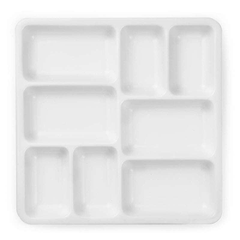 MEEDEN 8-Well Ceramic Artist Paint Palette, Square Porcelain Watercolor Palette, White Ceramic Mixing Tray for Gouache Painting, Oil Painting, Acrylic Painting & Tempera Painting, 7"× 7"× 0.9" - NewNest Australia