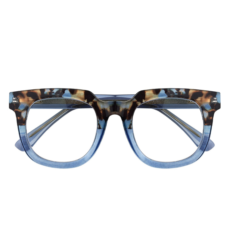 Peepers by PeeperSpecs Women's Showbiz Soft Square Blue Light Blocking Reading Glasses Blue Quartz/Blue 50 Millimeters 0 x - NewNest Australia