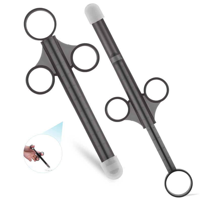ANGCURE Lube Applicator Syringes, Lubricant Tube Shooter with Smooth Rounded Cap for Men, Women & Couples, Reusable, Easy Use & Clean [10ml Scales][Gray & Gray] - NewNest Australia