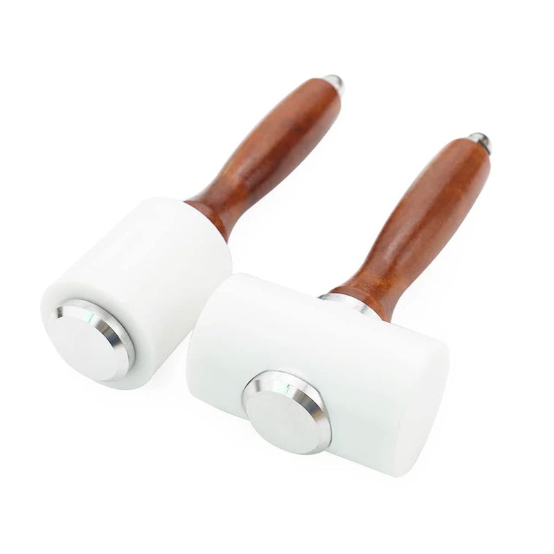 2 Pieces Leather Carving Hammer DIY Leathercraft Wooden Mallet Leather Carving Mallet Craft Tool - NewNest Australia