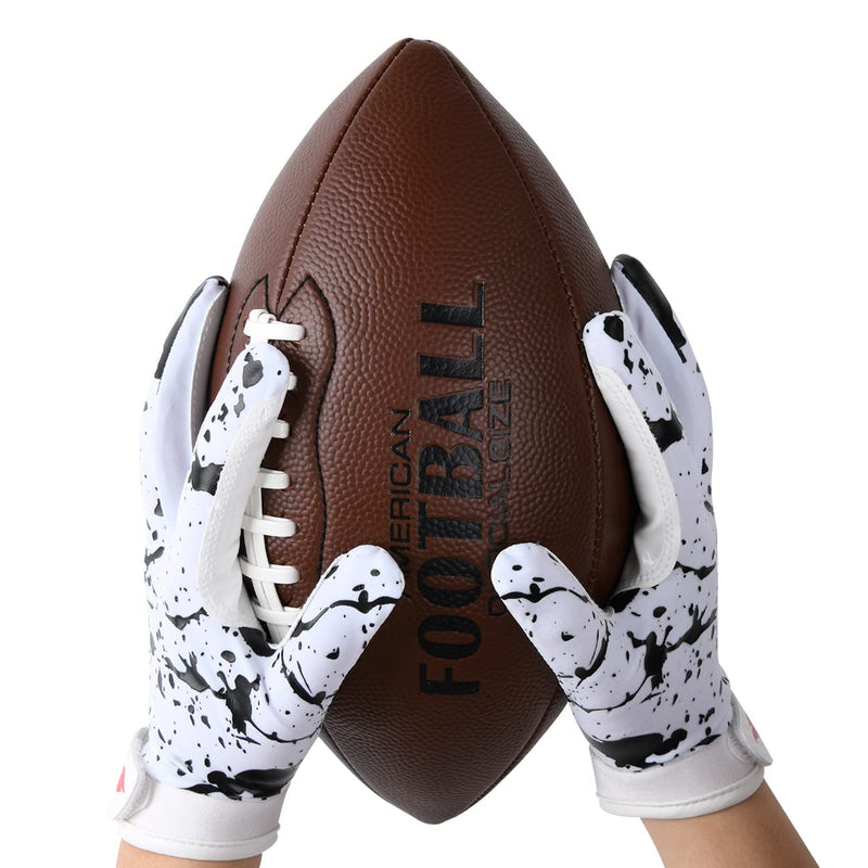 RSPGO Kids Football Gloves Youth Enhanced Grip Silicone Wide Receiver Gloves Friesian Cattle Youth XS/S(5.5in-6in) - NewNest Australia
