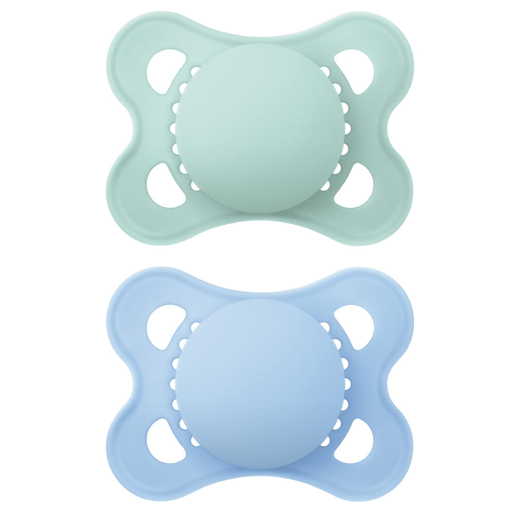 MAM Original Matte Baby Pacifier, Nipple Shape Helps Promote Healthy Oral Development, Sterilizer Case, 2 Pack, 0-6 Months, Boy Boy 1 0-6 Month - NewNest Australia