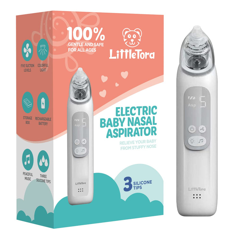 LitteTora Rechargeable Baby Nasal Aspirator - Electric Nose Sucker Baby Nose Cleaner - Toddlers Booger Mucus Sucker - Baby Vac Nasal Aspirator - Infant Booger Suction Removal Device - NewNest Australia