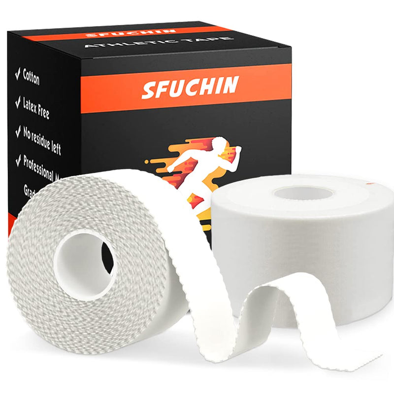 Athletic Tape-Medical Tape-Ankle Tape-Sfuchin 2 Pack 1.5" X 15 Yard Sports Tape-Strong Easy Tear NO Sticky Residue for Wrist Tape Baseball Arms Football Climbing Boxing Bat Lacrosse Hockey Stick - NewNest Australia