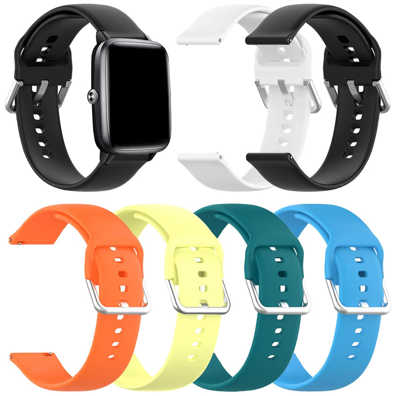 Smart Watch Bands Compatible with OllCOll/ANDFZ,Replacement Adjustable Band Waterproof Breathable Silicone Bracelet WristBand Sport Strap Smartwatch Accessories for OllCOll/ANDFZ Women Men 6PACKS - NewNest Australia