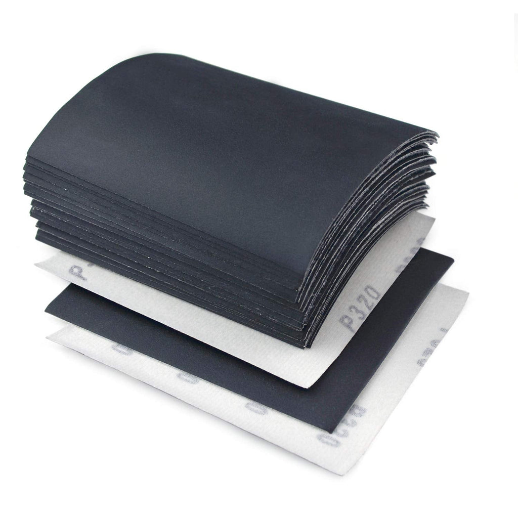 1/4 Sheet Sandpaper 320 Grit Hook & Loop or Clip on Sander Sheets High Performance Waterproof Silicon Carbide 5.5" x 4.5" Sanding Sheets for Wet/Dry Palm Sanders Polishing Accessories, 30P 320 - Grit - NewNest Australia