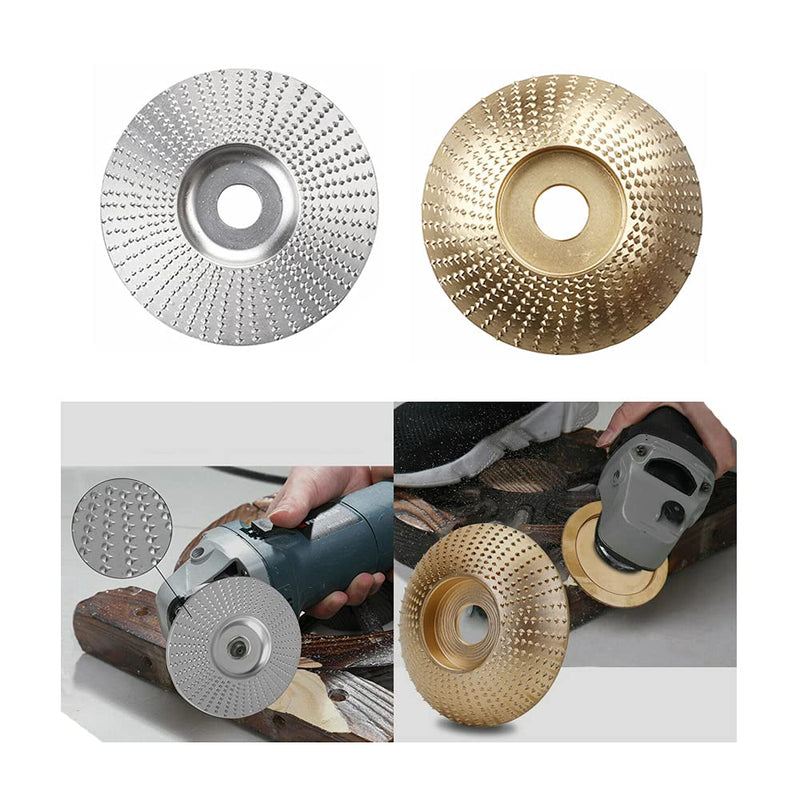 Acxico 2Pcs 100mm & 3.3'' Carbide Wood Sanding Carving Shaping Disc for Angle Grinder Grinding Wheel - NewNest Australia