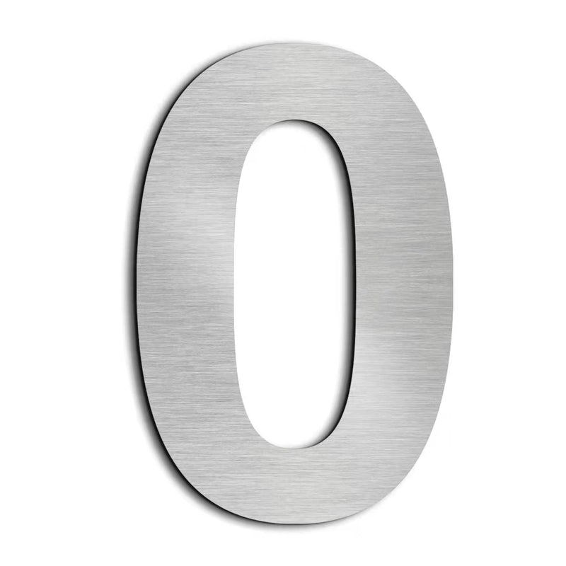 House Number - 6 Inch Stainless Steel Floating Home Address Number, Rustproof & Easy Install, Silver, (Number 0) Number 0 - NewNest Australia