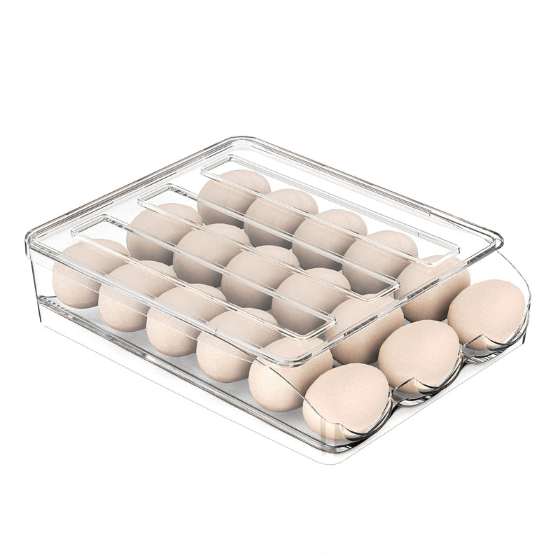 Large Capacity Egg Holder for Refrigerator, Egg Fresh Storage Box for Fridge, Egg Storage Container Organizer Bin, Clear Plastic Storage Container (1 Layer) Set of 1 - NewNest Australia