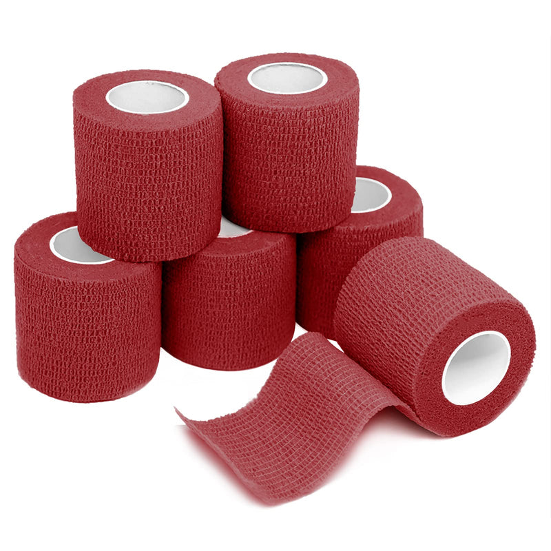 FriCARE 14 Pack Self Adhesive Bandage Wrap, 2 Inch Wide Rainbow Cohesive First Aid Medical Tape for Wrist, Knee, Ankle (2 Inch x 5 Yards, Burgundy) 2 Inch x 5 Yards - NewNest Australia