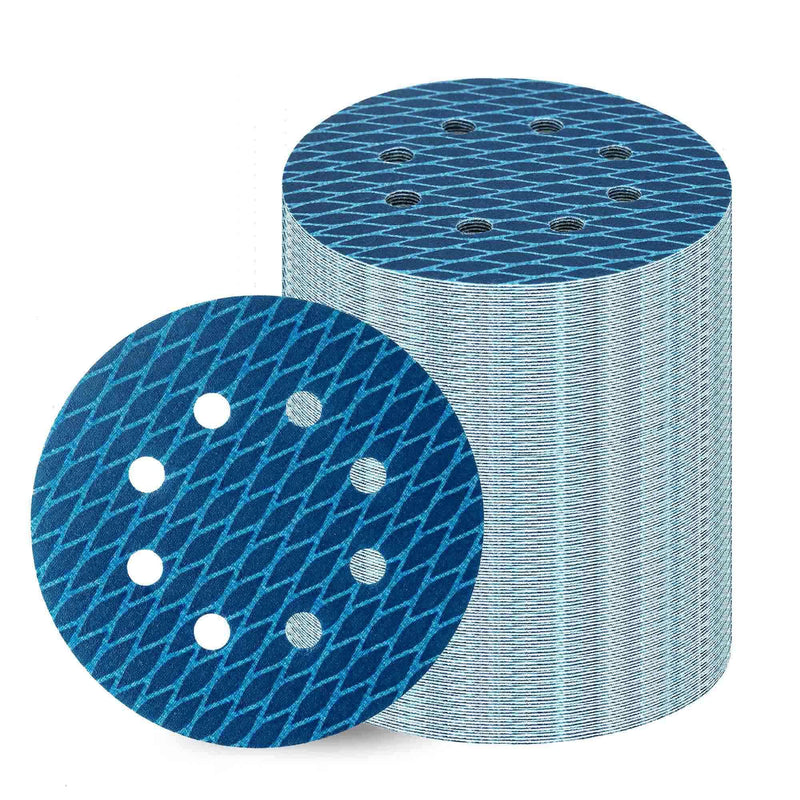 Orbital Sander Sandpaper 5 Inch 8 Hole Sanding Disc Hook and Loop Pads Sand Paper 320 Grit for Wood 70 PCS Blue Aluminum Oxide Anti Blocking Rhombus Sanding Discs 5 inch 320 grit - NewNest Australia