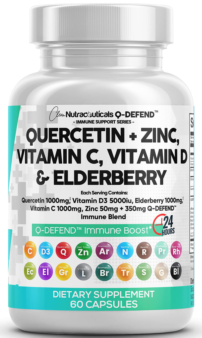 Quercetin 1000mg Zinc 50mg Vitamin C 1000mg Vitamin D 5000 IU Bromelain Elderberry - Lung Immune Defense Support Supplement Adults with Artemisinin, Sea Moss, Echinacea, Garlic Immunity Allergy Relief 1 - NewNest Australia