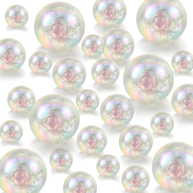 Hicarer 120 Pieces Pearl for Vase Filler Pearls Bead for Vase Makeup Beads for Brushes Holder Assorted Round Faux Pearl Beads for Home Wedding Decor, 14/20/ 30 mm (AB Clear) Ab Clear - NewNest Australia