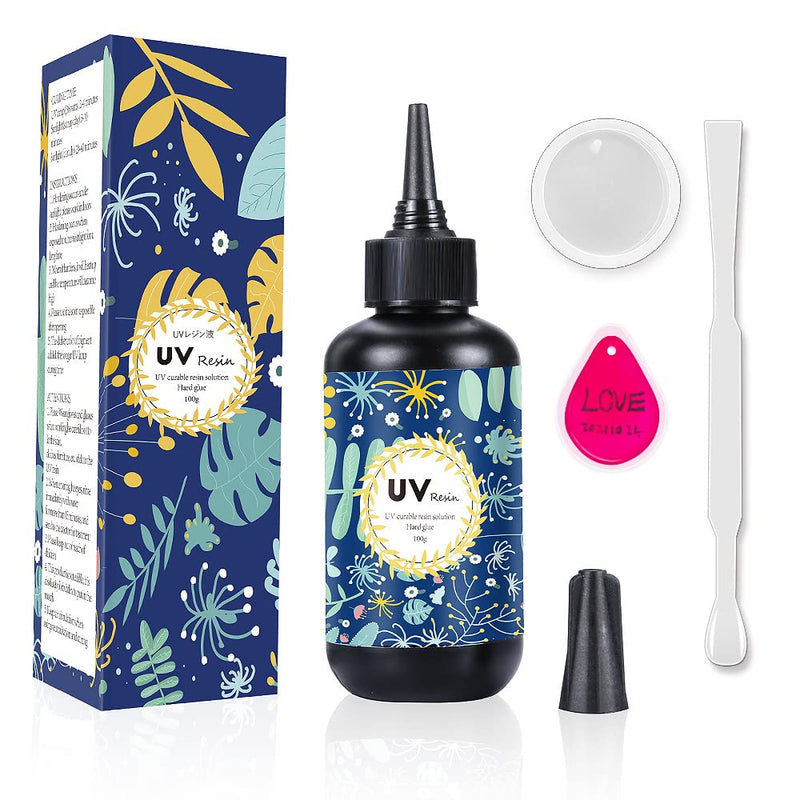 OSBANG Crystal Clear Hard UV Resin Upgraded Formula Ultraviolet Fast Curing Resin for Jewelry Making Craft Decoration, Hard Transparent Glue Solar Cure Sunlight Activated Resin (100g) 100g - NewNest Australia