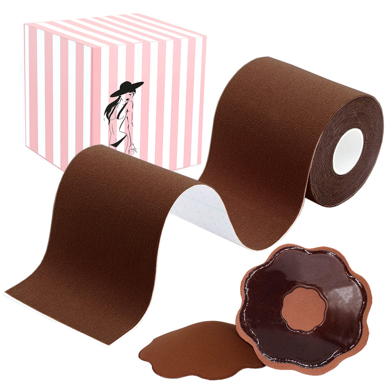XL Breast Lift Tape, BoobTape for Large Breasts,Body Tape for Fashion,Athletic Tape, Boobytape &NippleCover for A-G(DD)Cup Brown - NewNest Australia