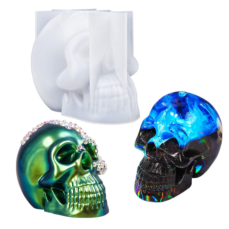 LET'S RESIN Silicone Skull Molds, 3D Large Skull Shape Molds for Epoxy Resin, Skeleton Skull Decor Epoxy Resin Mold for Candle Making, Home Decor, Outdoor, Resin Casting Art Crafts - NewNest Australia