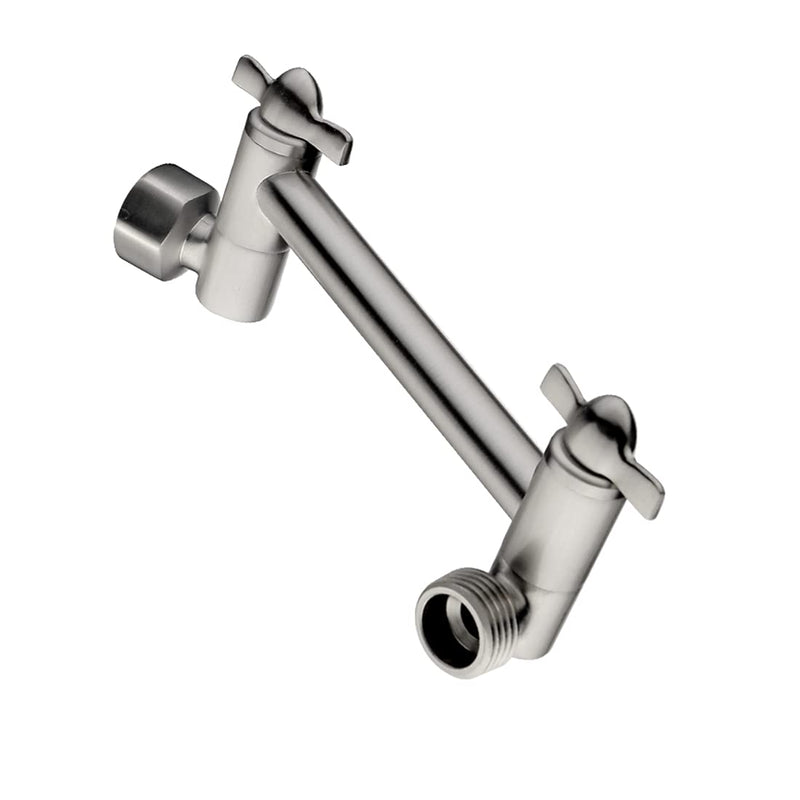 BRIGHT SHOWERS Brass Adjustable Shower Arm Extender for Rain and Handheld Shower Head, 5 Inch Universal Shower Head Extension Arm, Height Adjust, Brushed Nickel - NewNest Australia