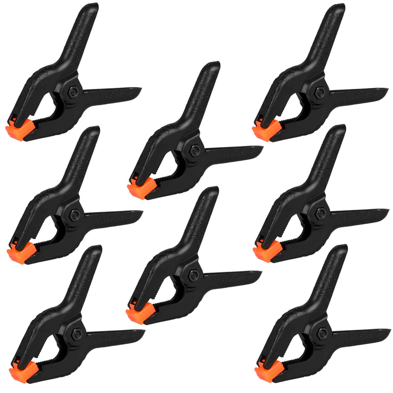 8 Pack Spring Clamps, 4.5inch Plastic Clips, Small Backdrop Clips, Clamps Heavy Duty, Spring Clips for Crafts, Backdrop Stand, Woodworking, Photography Studios (Black) 8 Pack 4.5in - NewNest Australia
