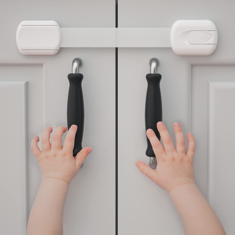 Baby Proof Cabinet Latches (2 Pack) Childproof Drawer Latches with 3M Adhesives, Adjustable Flexible Strap No Drilling Child Safety Cabinet Locks Straps Baby Drawer Locks for Kids Baby Safety 2 Pack - NewNest Australia