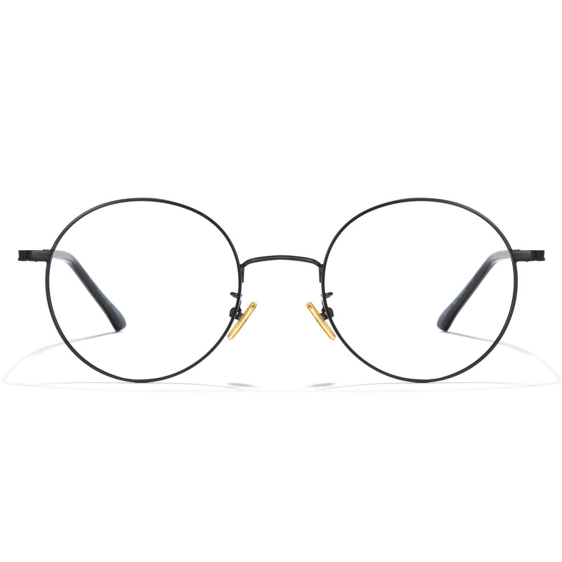 Cyxus Round Blue Light Glasses for Men Women Wire Frame UV Blocking Computer Glasses Clear Lens Metal Eyewear Ultra Light Relieve Digital Screen Eye Strain, Headache 00 - Black - NewNest Australia