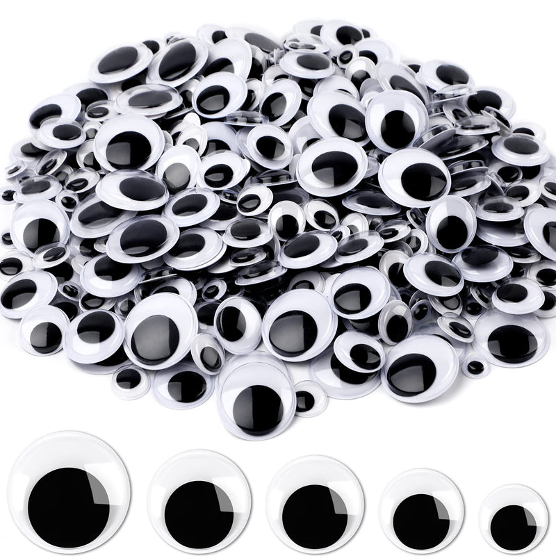 500 Pieces Wiggle Googly Eyes Self Adhesive Black White Craft Eyes for DIY Crafts Decoration (0.4 in, 0.6 in, 0.8 in, 1 in, 1.2 in) 0.4 in, 0.6 in, 0.8 in, 1 in, 1.2 in - NewNest Australia