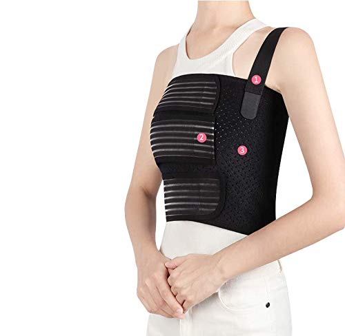 Solmyr Rib Brace Broken Rib Belt, Rib Support Brace for Men and Women, Breathable Chest Wrap Belt for Sore or Bruised Ribs Support, Sternum Injuries, Dislocated Ribs Protection, Pulled Muscle Pain (S) Small - NewNest Australia