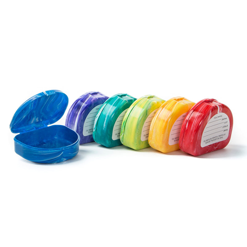 Marble Retainer Cases with Labels - Pack of 3 (colors may very) - NewNest Australia