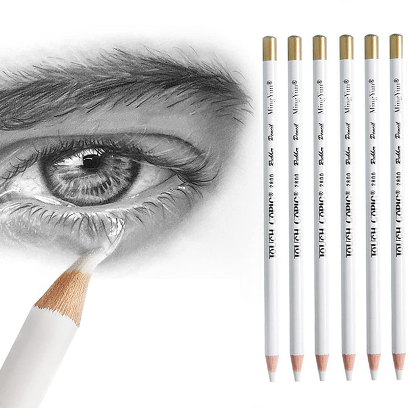 Eraser Pencils Set for Artists, Wooden Sketch Eraser Pen for Charcoal Drawings, Professional Highlight Painting Eraser for Sketching, Revise Erasing Details for Students Limner - NewNest Australia
