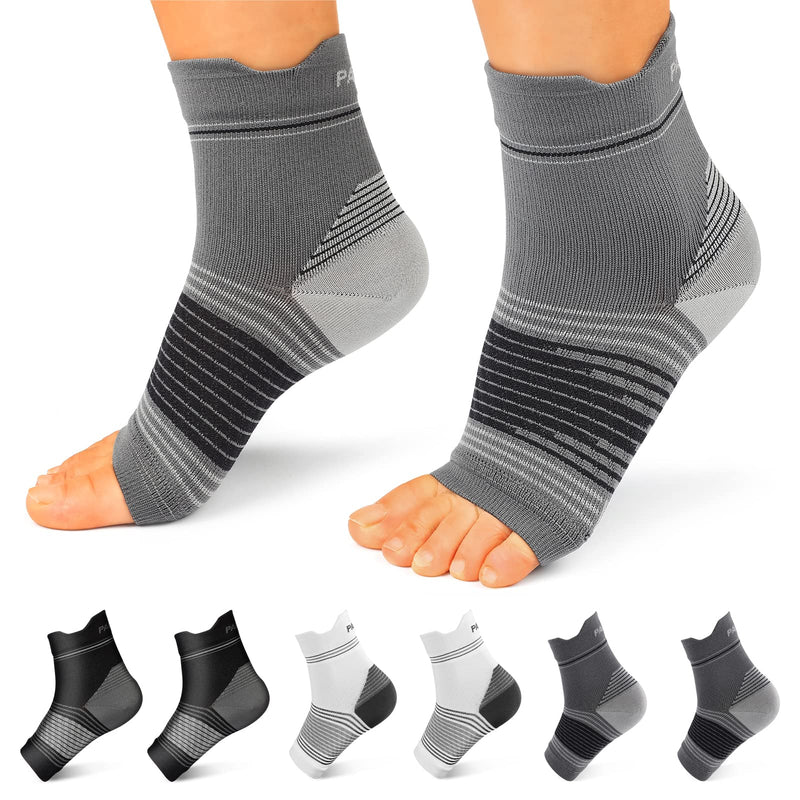Plantar Fasciitis Sock (6 Pairs) for Men and Women, Compression Foot Sleeves with Arch and Ankle Support (Black, Gray, White, Small) 2 Black+2 Gray+2 White(6 pairs) Small (6 Pair) - NewNest Australia