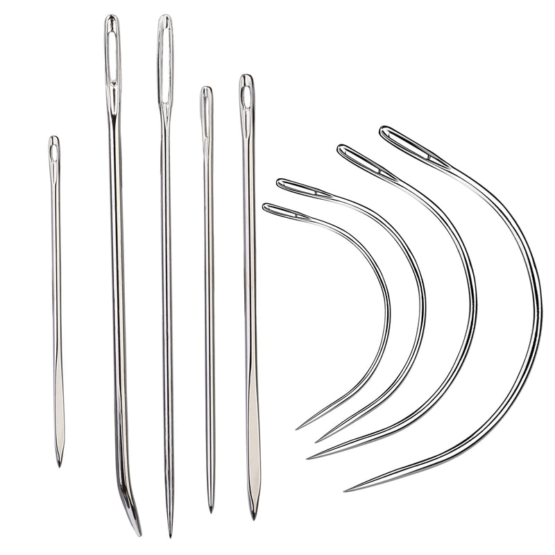 9 Pcs Heavy Duty Hand Sewing Needles Kit,Leather Sewing Needles with 5 Leather Hand Sewing Needle and 4 Curved Needle for Home Upholstery,Leather Needles for Hand Sewing,Carpet Canvas Repair… 9PCS - NewNest Australia