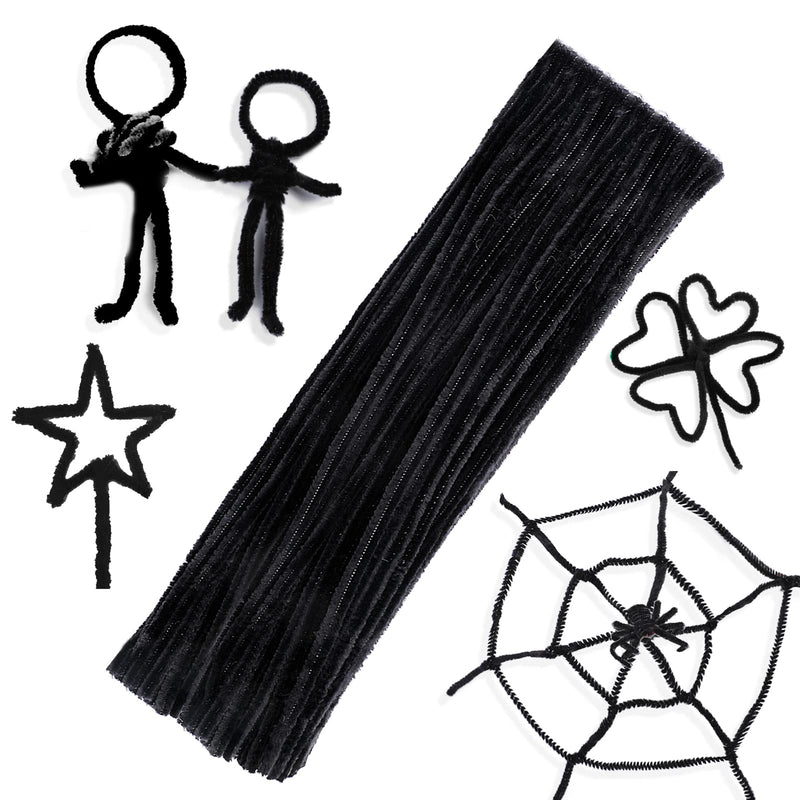 60 Pieces Black Pipe Cleaners,Craft Pipe Cleaners,Pipe Cleaners Chenille Stem,Pipe Cleaners Bulk,Art Pipe Cleaners for Creative Home Decoration Supplies Arts and Crafts Project 60pcs - NewNest Australia