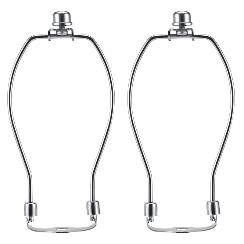 7 Inch Nickel Lamp Harp Holder Kit with Finial and Detachable Light Duty Saddle Base, Saangseon Set of 2 DIY Lighting Accessories Horn Frame Lampshade Bracket for Table and Floor Lamp 7 Inch - NewNest Australia