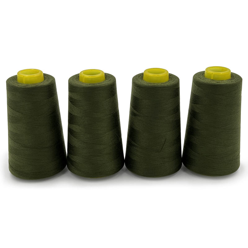 Tortoise 4 Cones of 3000 Yards Each Spool Thread for Sewing All Purpose Sewing Thread 100% Polyester Thread for Serger Overlock Quilting Sewing Machine 40S/2 Army Green - NewNest Australia