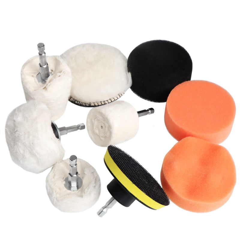 10pcs Cotton Cloth Buffing Wheel Sponge Polishing Pad Kit,Drill Buffing Kit for Car Polishing,Cleaning - NewNest Australia