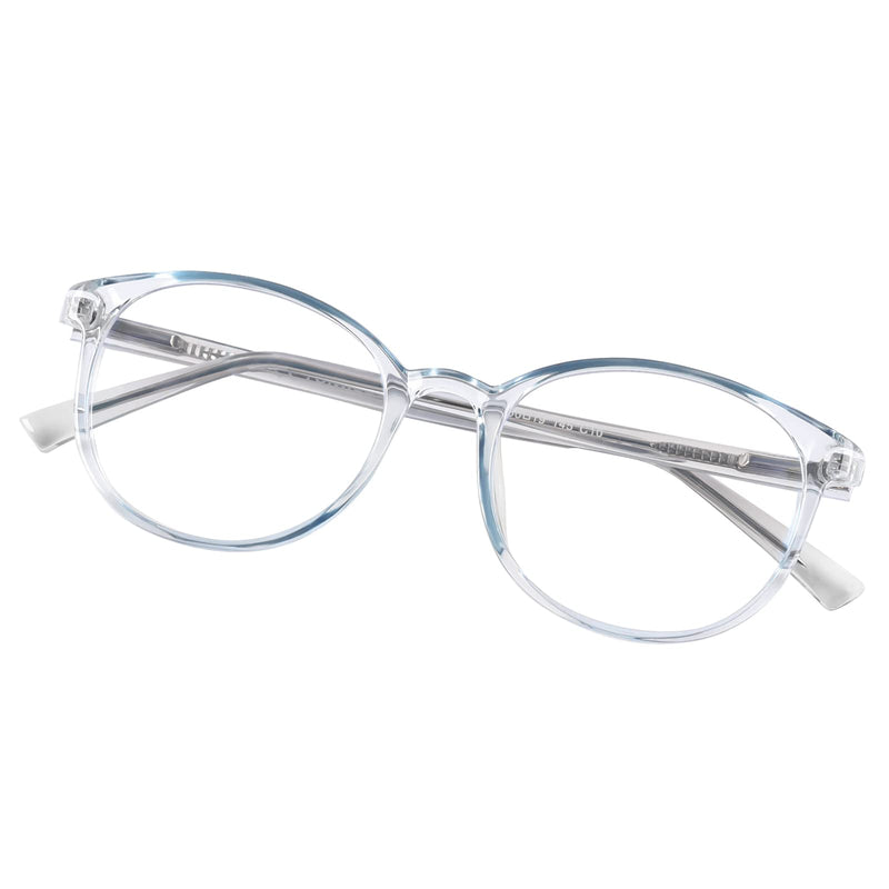 FONHCOO Blue Light Blocking Glasses Women Men TR90 Round Computer Eyeglasses (Blue) - NewNest Australia